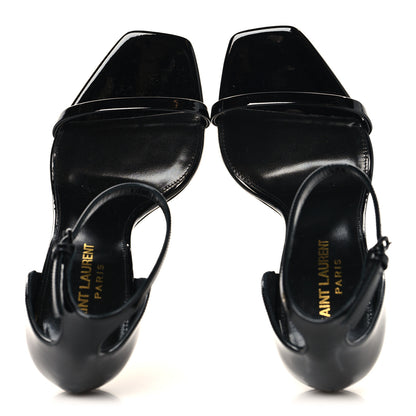 Saint Laurent Patent Calfskin Opyum 110 Sandals 36 Black Gold 2 of 10