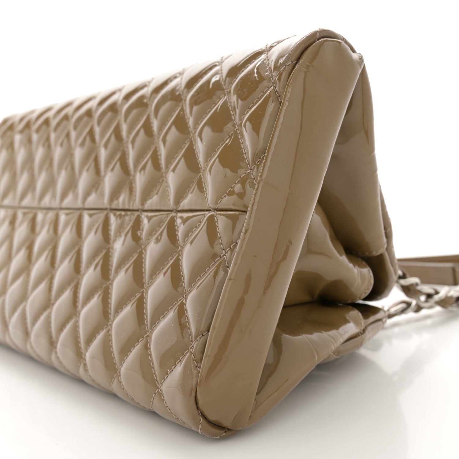 Chanel Patent Quilted Medium Just Mademoiselle Bowling Bag Grey 11 of 13