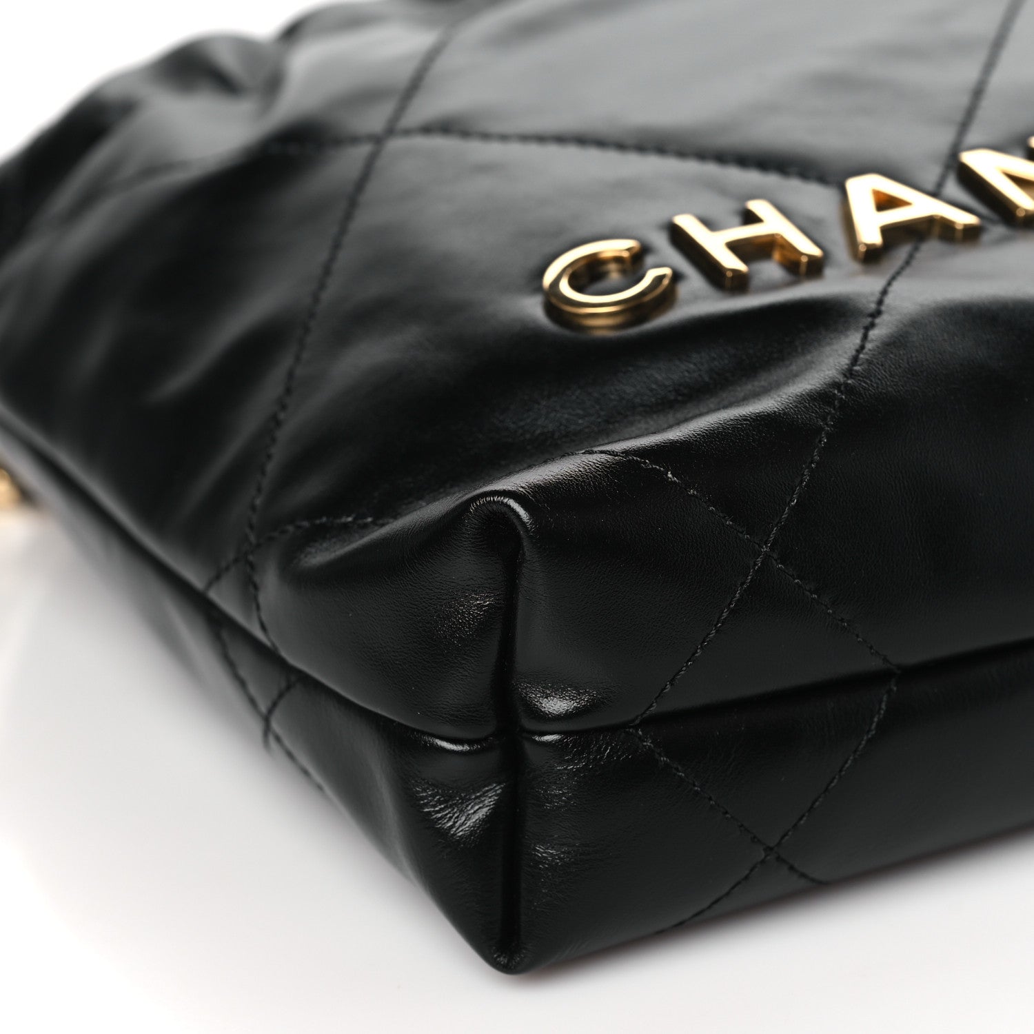 Chanel Shiny Calfskin Quilted Pearl CC Chain Mini Chanel 22 Black 8 of 10