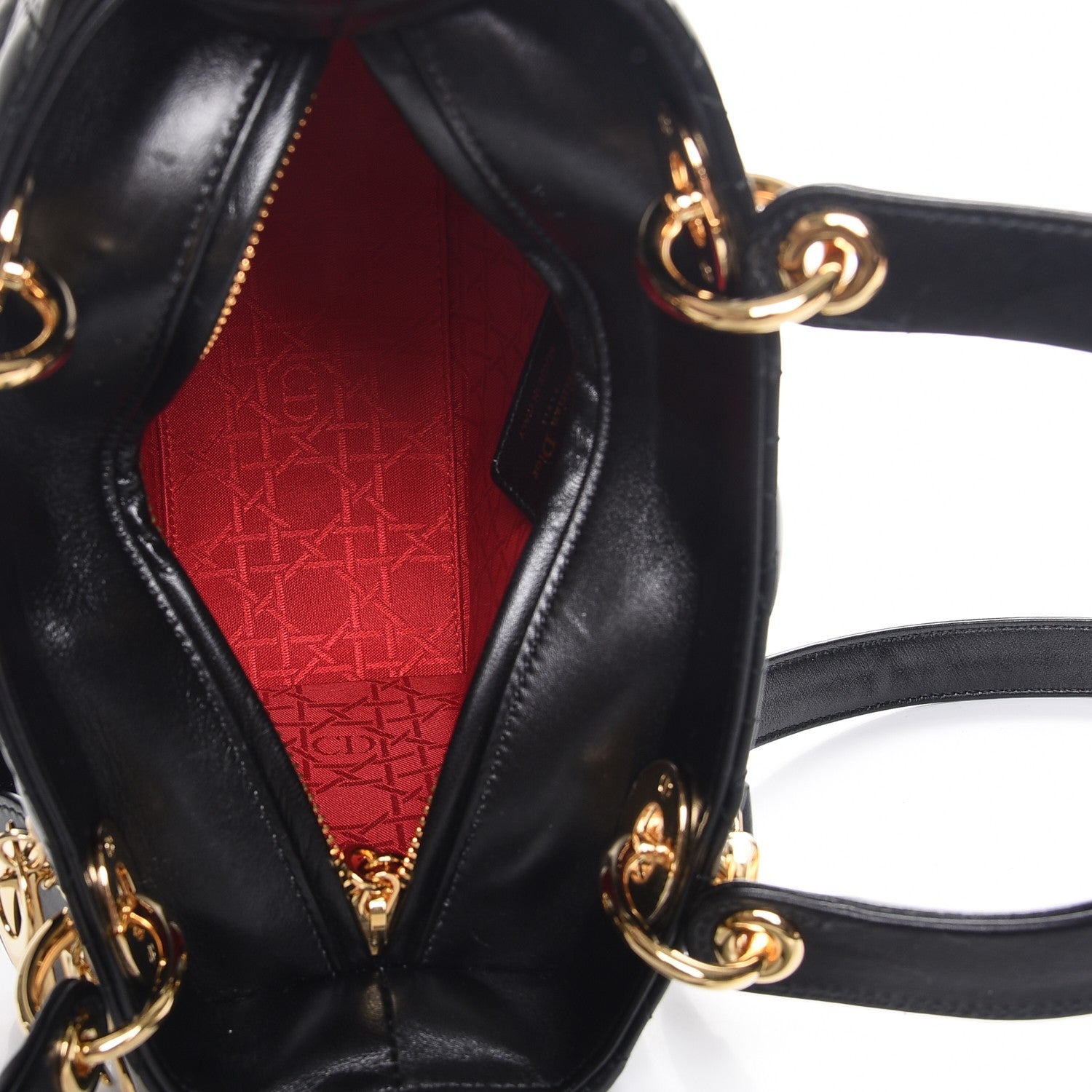 Christian Dior Lambskin Cannage Medium Lady Dior Black 6 of 8