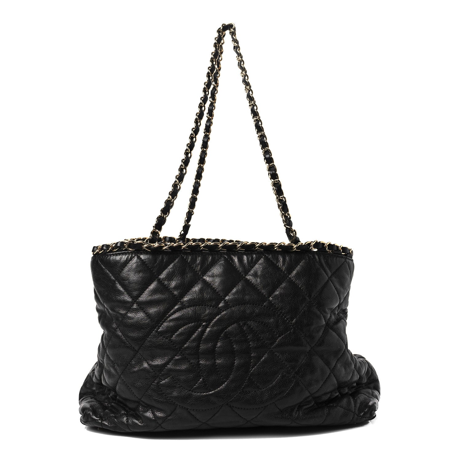 Chanel Calfskin Quilted Small Chain Me Tote Black 1 of 7