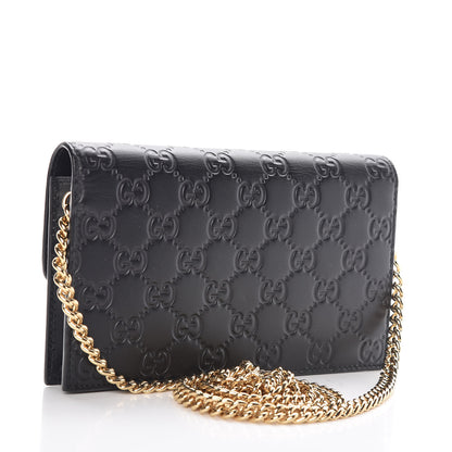Gucci Guccissima Icon Chain Wallet Black 3 of 10