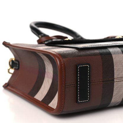 Burberry E-Canvas Check Calfskin Mini Freya Tote Dark Birch Brown 7 of 8