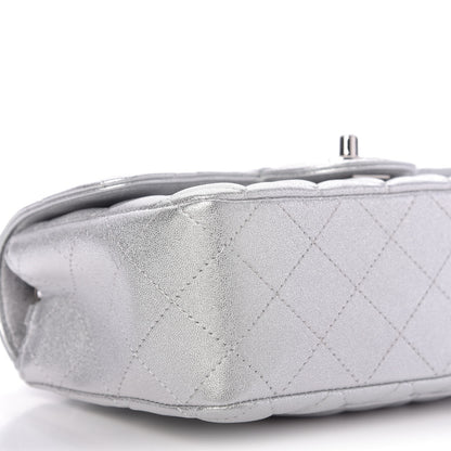 Chanel Metallic Lambskin Quilted Mini Rectangular Flap Silver 6 of 9