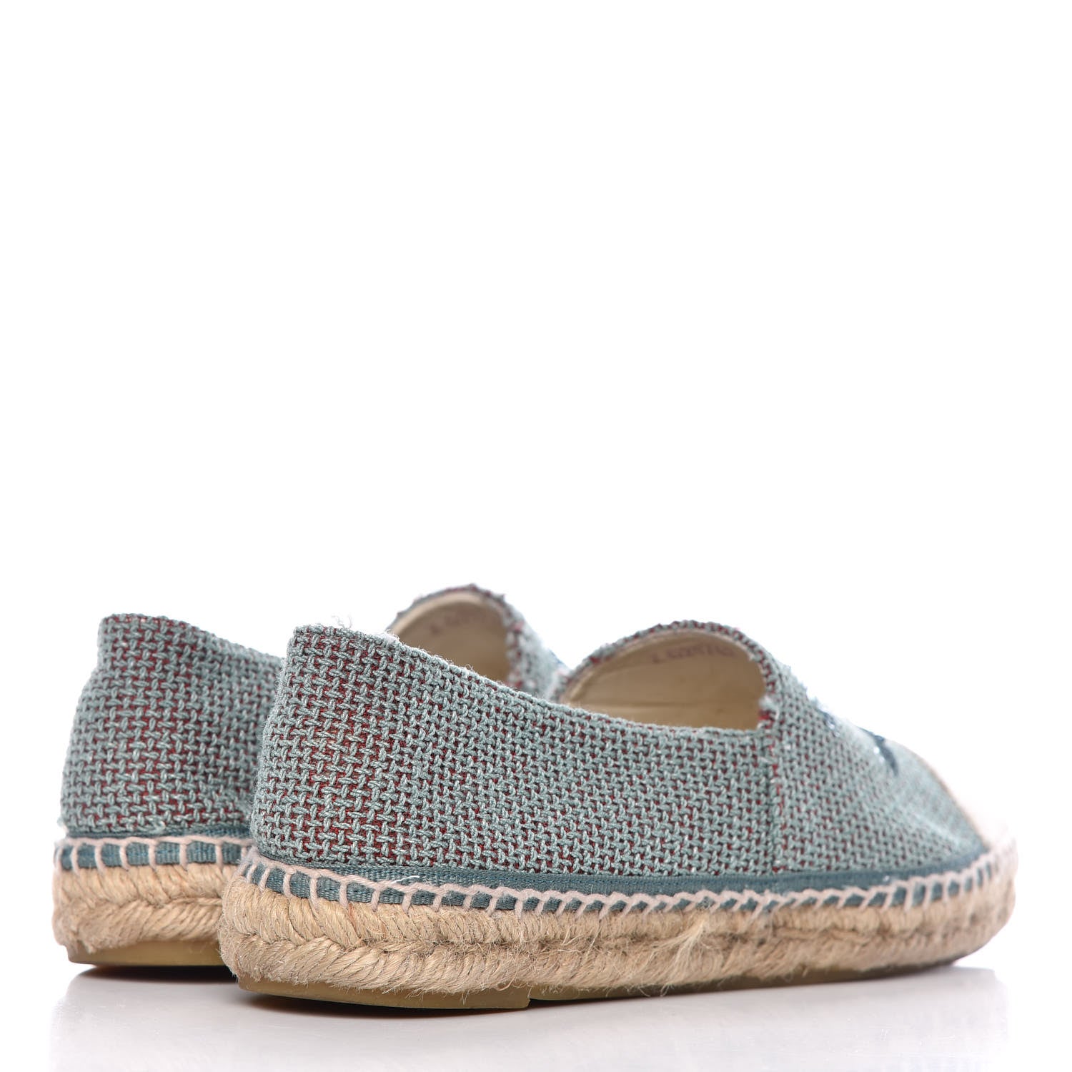 Chanel Toile Sequin CC Espadrilles 40 Green 4 of 9