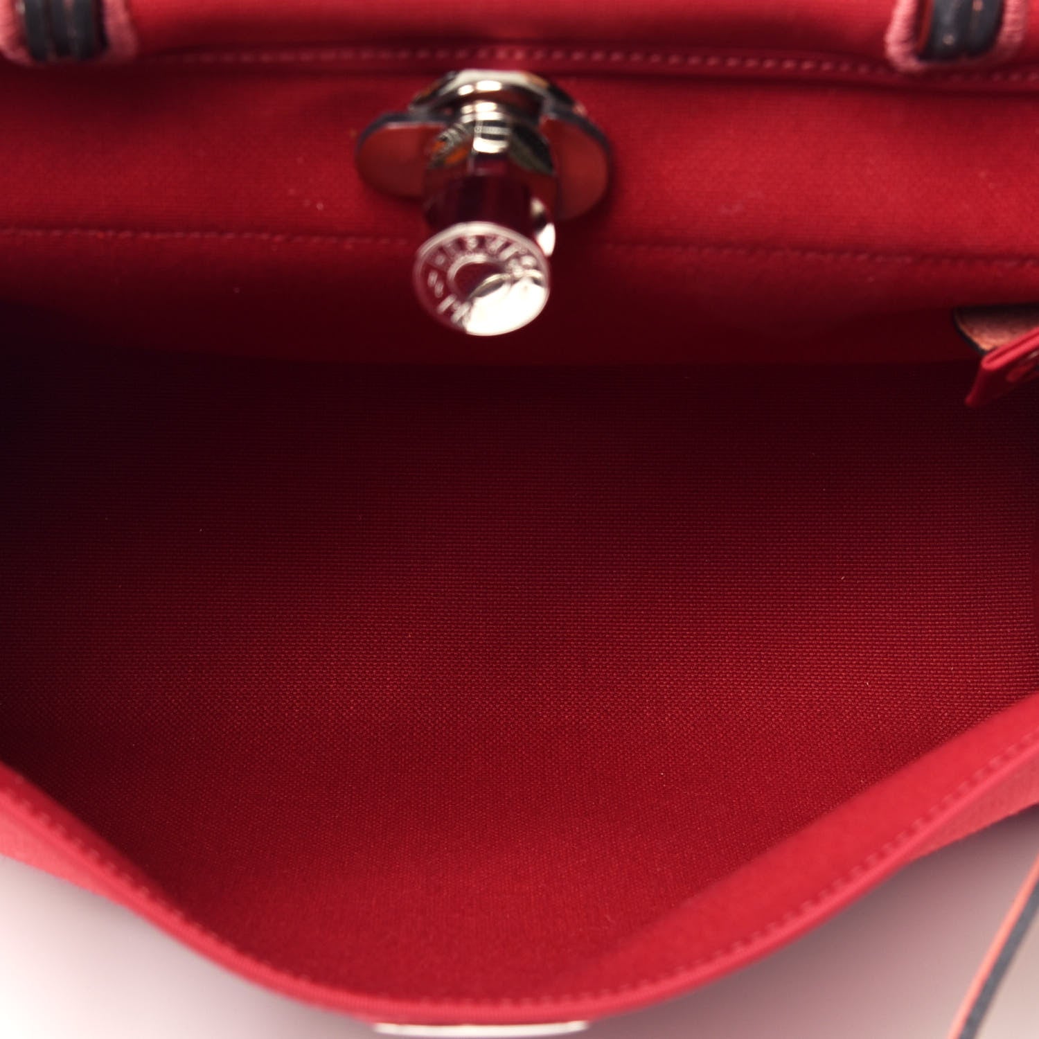 Hermes Military Toile Vache Hunter Herbag Zip 31 PM Rouge Grenat 5 of 8