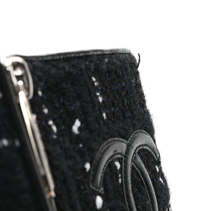 Chanel Tweed Calfskin Patent Cap Toe CC High Boots 39 Black Navy White 11 of 11