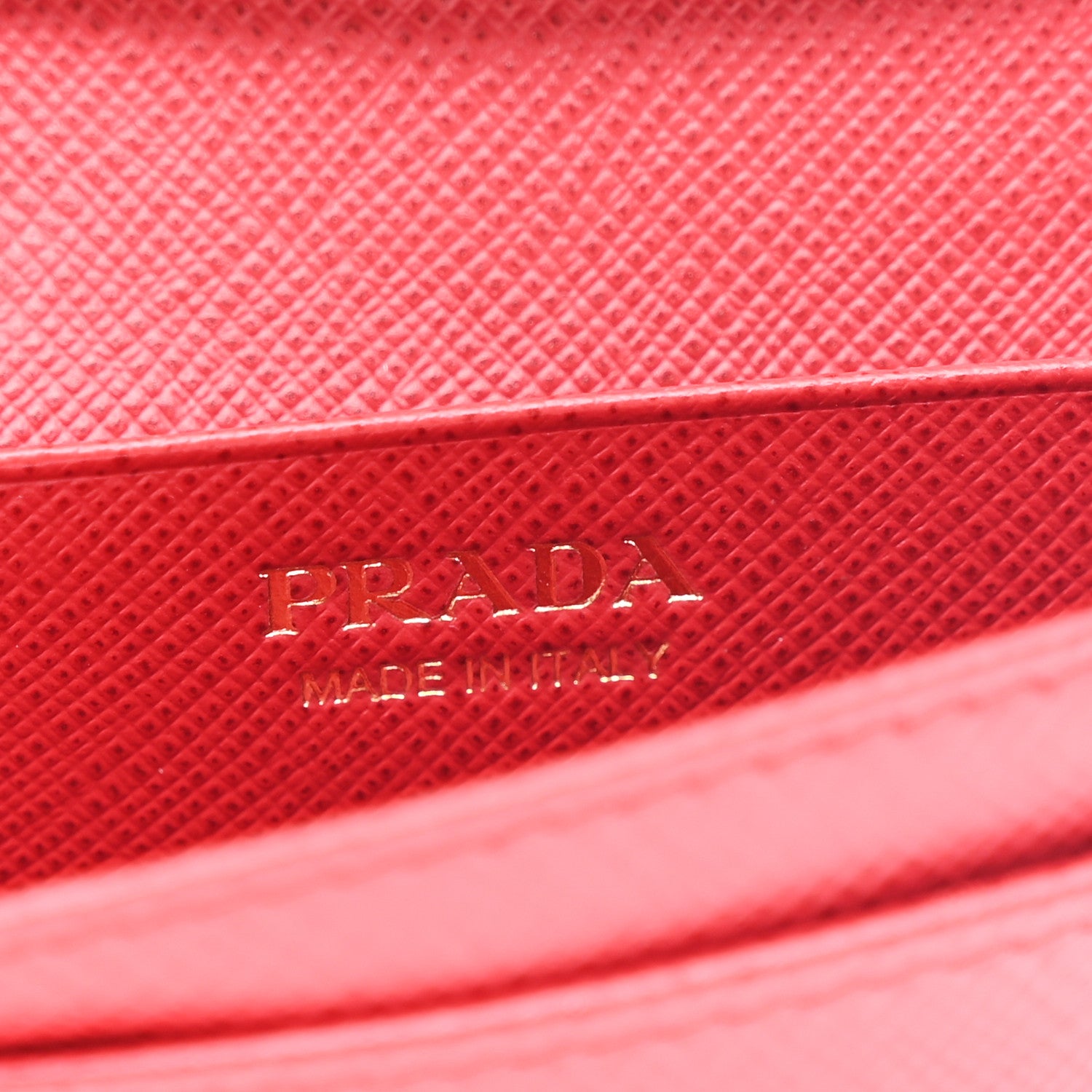 Prada Saffiano Metal Bi-Fold Card Holder Wallet Fuoco 6 of 10