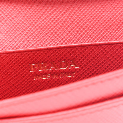 Prada Saffiano Metal Bi-Fold Card Holder Wallet Fuoco 6 of 10