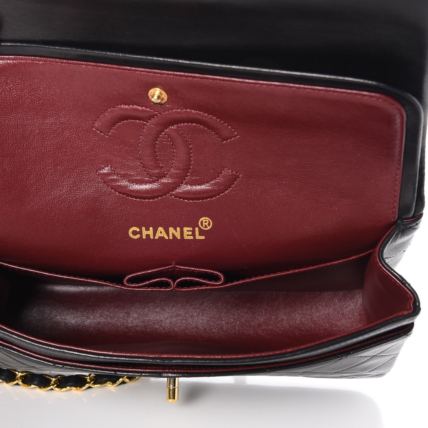 Lambskin Quilted Small Double Flap Black