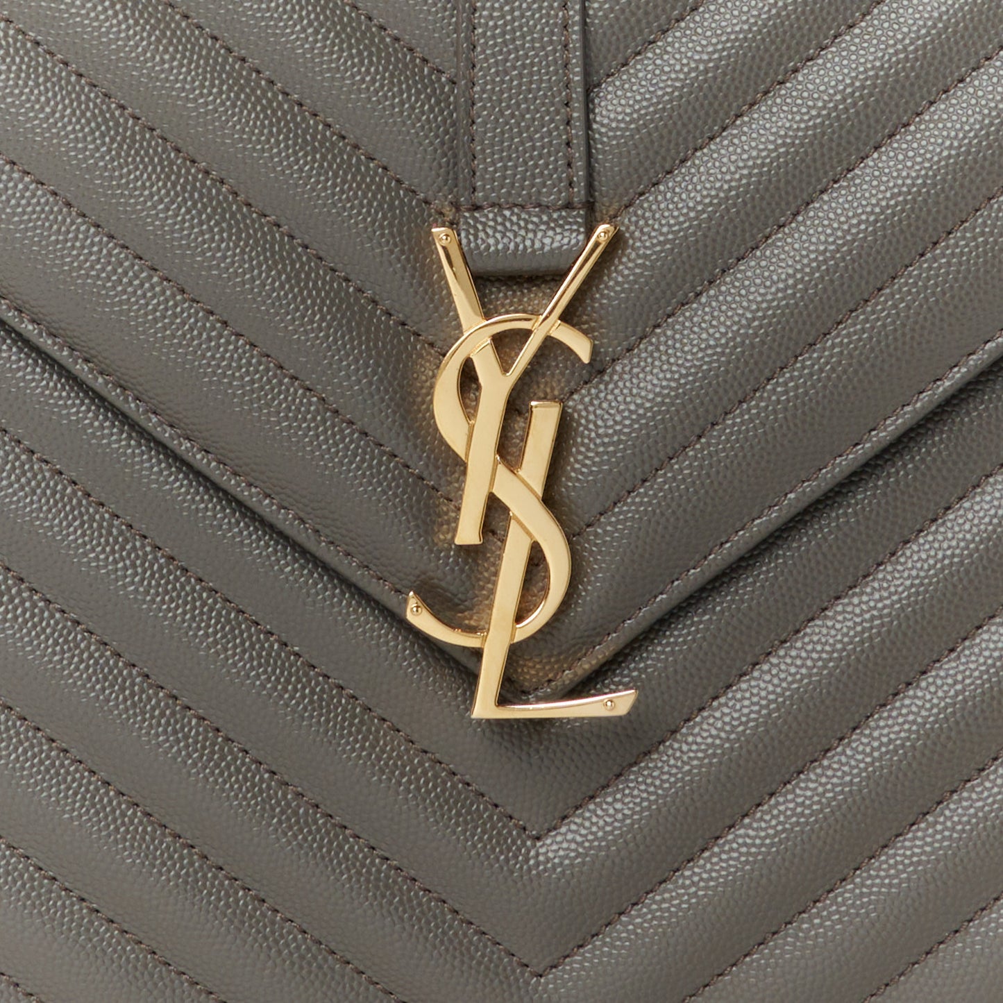 Grain De Poudre Matelasse Chevron Large Monogram Satchel Earth