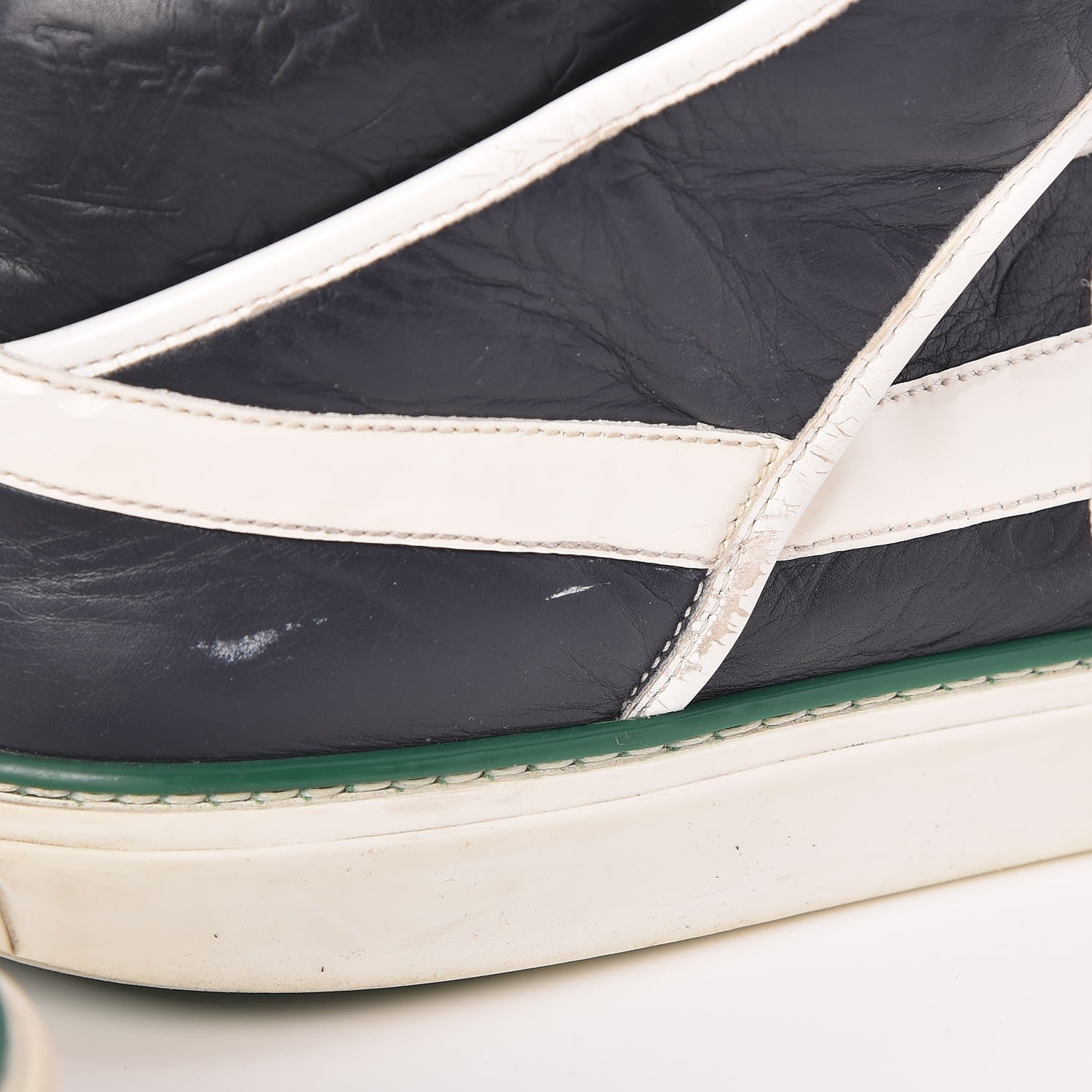 Louis Vuitton Mens Empreinte Patent Tower High Top Sneakers 10 Navy White 7 of 11