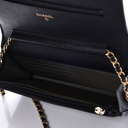 Chanel Caviar Quilted Boy Wallet On Chain WOC Black 6 of 9