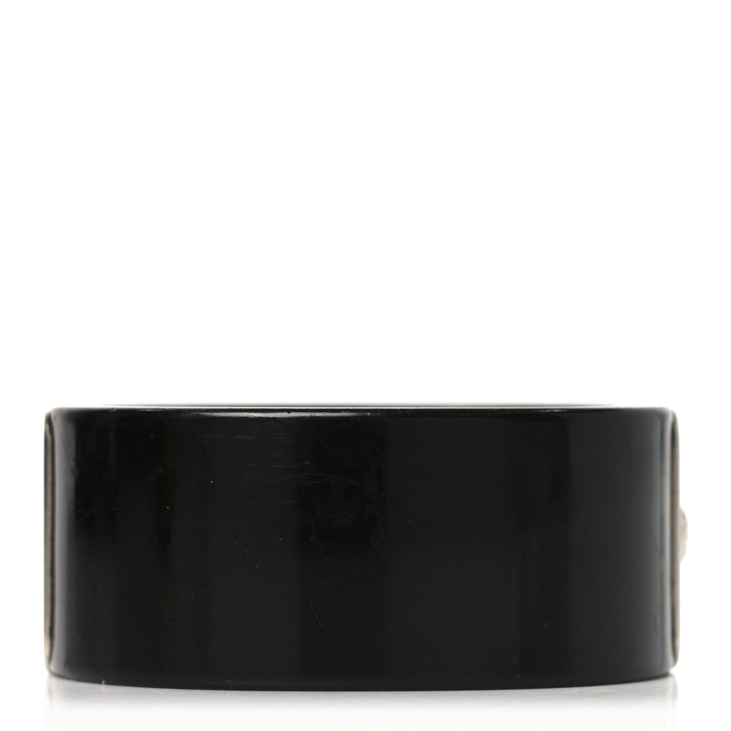 Chanel Resin Crystal Baguette CC Cuff Black Silver 3 of 5