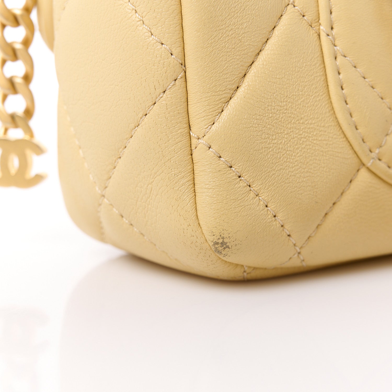 Chanel Lambskin Enamel Quilted Mini Pending CC Square Flap Yellow 13 of 14