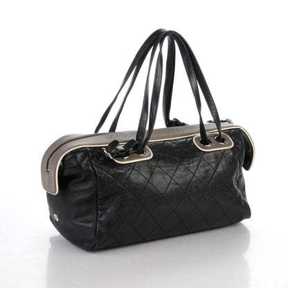 Chanel Lambskin Quilted Country Club Bowler Black 3 of 7