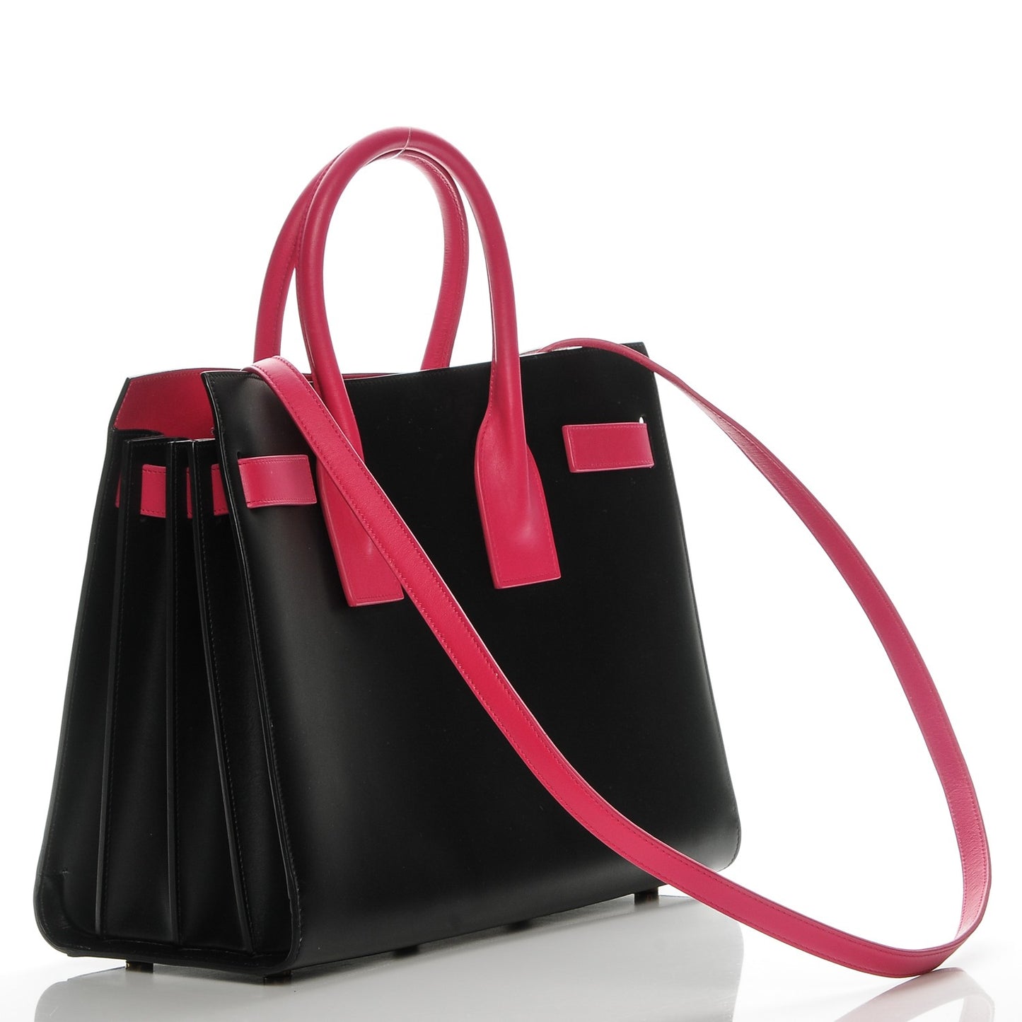 Grained Calfskin Small Sac De Jour Black Pink
