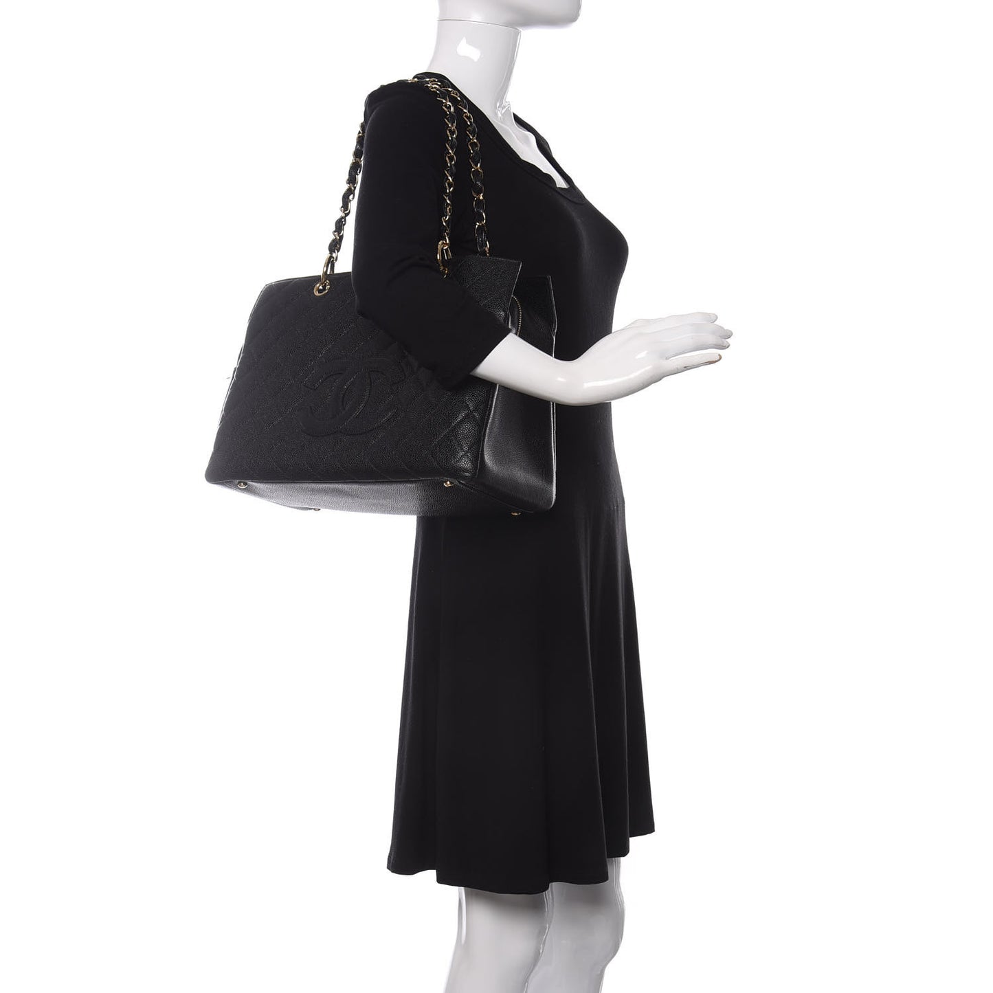 Caviar Quilted Grand Timeless Tote GTT Black