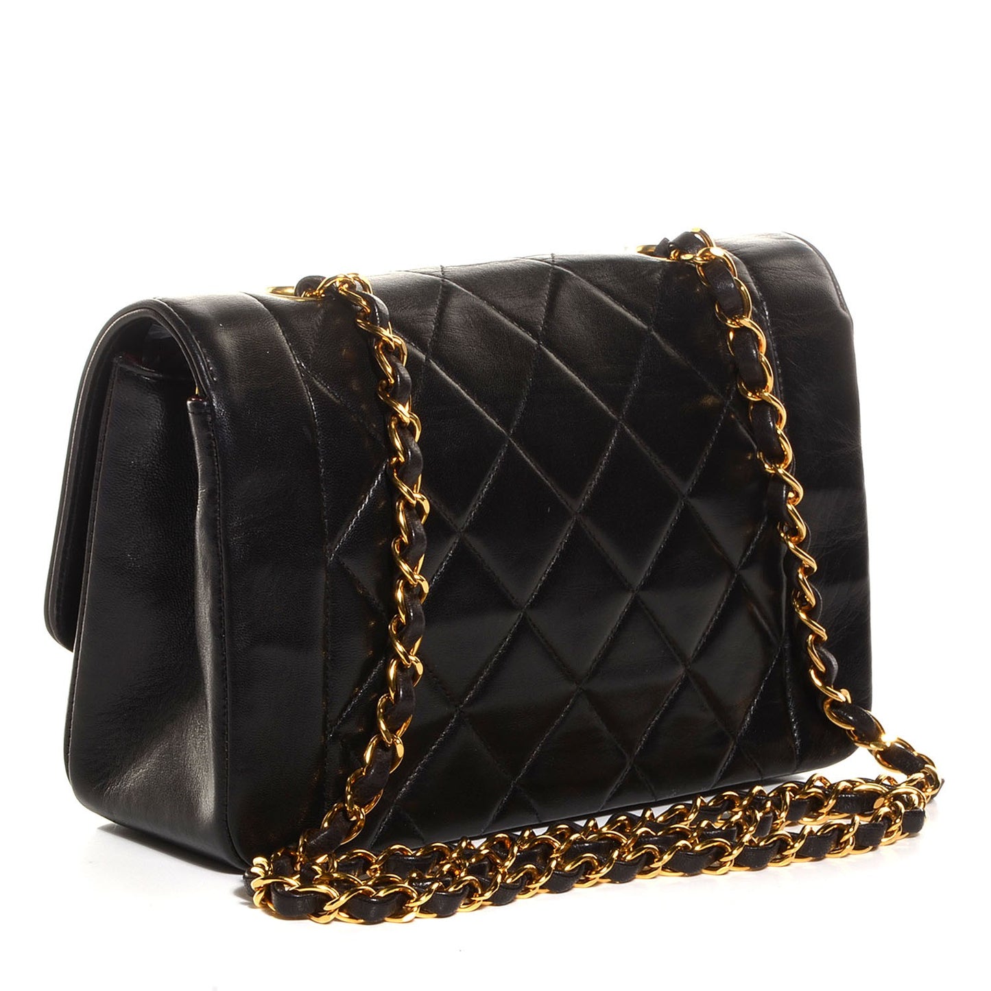 Lambskin Quilted Small Single Flap Black