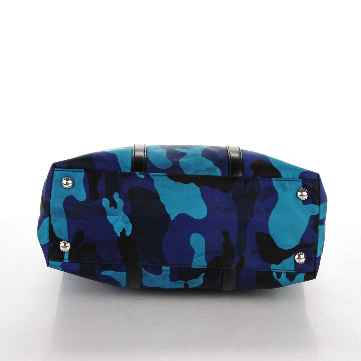 Prada Tessuto Nylon Camouflage Tote Royal Blue 5 of 11