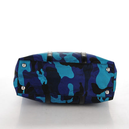 Prada Tessuto Nylon Camouflage Tote Royal Blue 5 of 11