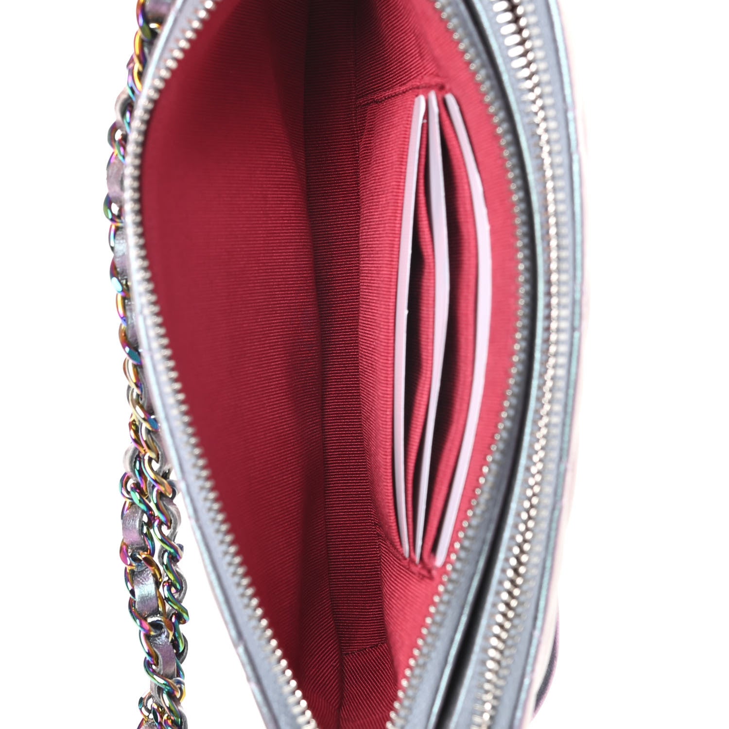 Chanel Iridescent Lambskin Calfskin Quilted Small Gabrielle Clutch With Chain Light Purple 7 of 16