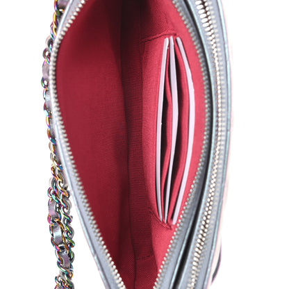 Chanel Iridescent Lambskin Calfskin Quilted Small Gabrielle Clutch With Chain Light Purple 7 of 16
