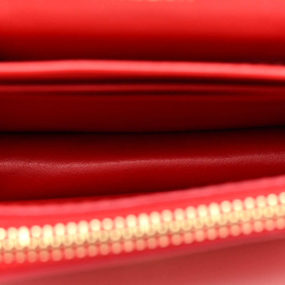 Burberry Grained Calfskin Chain Card Case Red 6 of 12