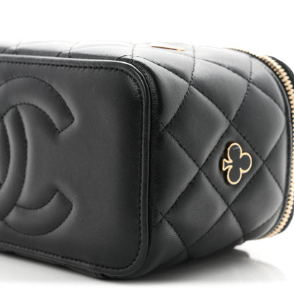 Chanel Lambskin Quilted Enamel Coco Casino Small Vanity Case With Chain Black 10 of 10