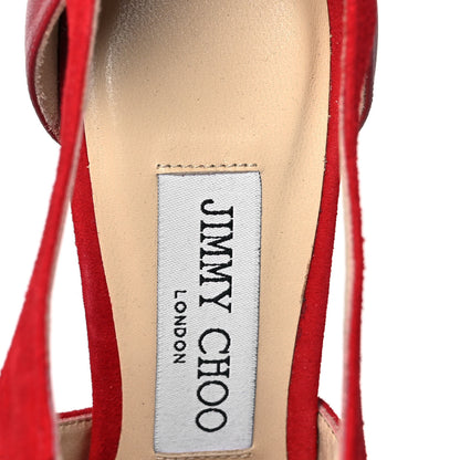 Jimmy Choo Suede Nappa Vanessa 85 Pumps 37 Red 7 of 7
