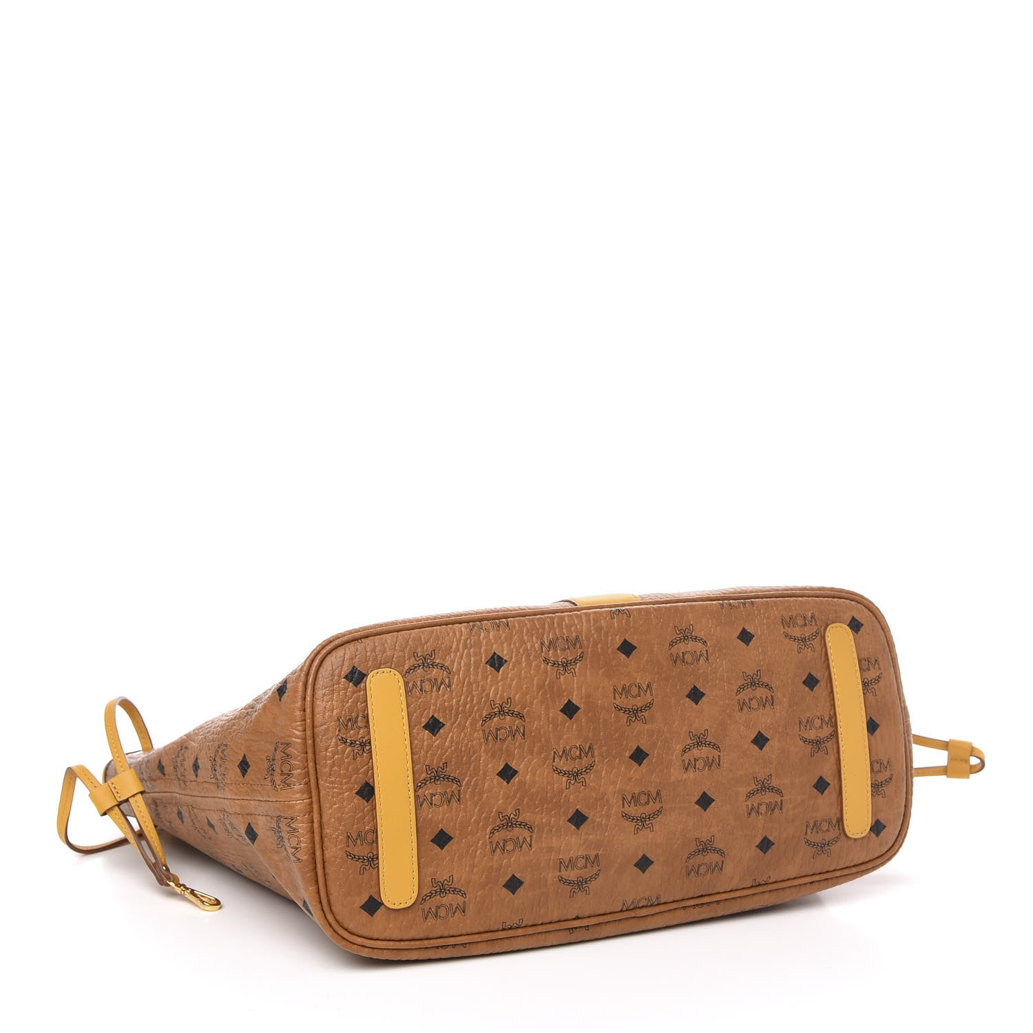 MCM Visetos Medium Liz Reversible Shopper Tote Cognac Yellow 4 of 11
