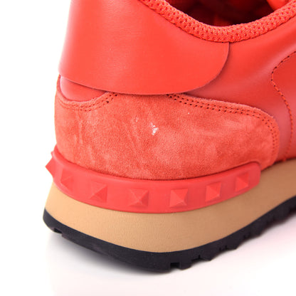 Valentino Garavani Calfskin Suede Rockstud Sneakers 39 Fragola 12 of 12