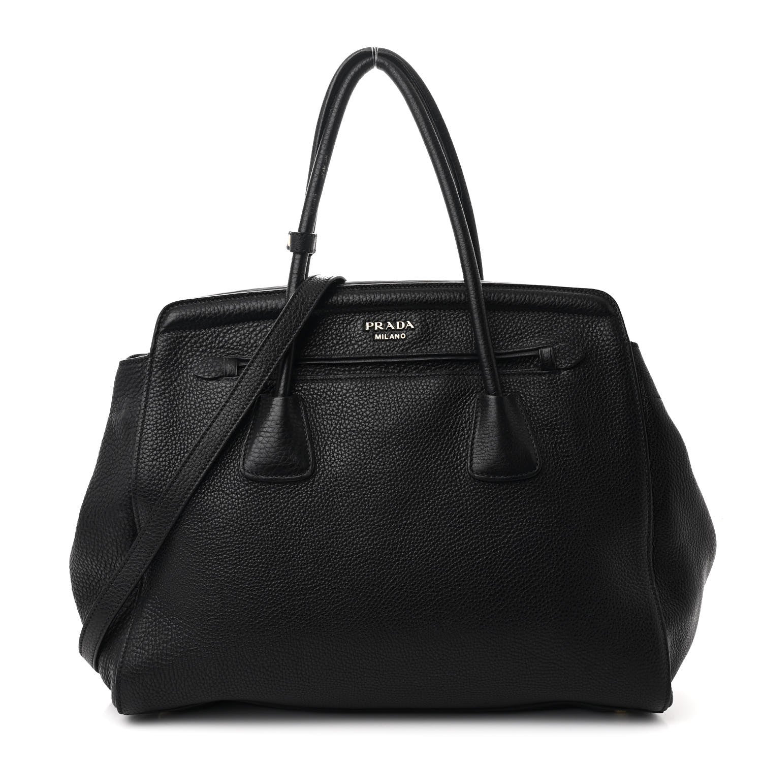 Prada Vitello Daino Tote Black 1 of 12