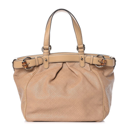 Gucci Diamante Medium Bamboo Buckle Tote Beige 1 of 9