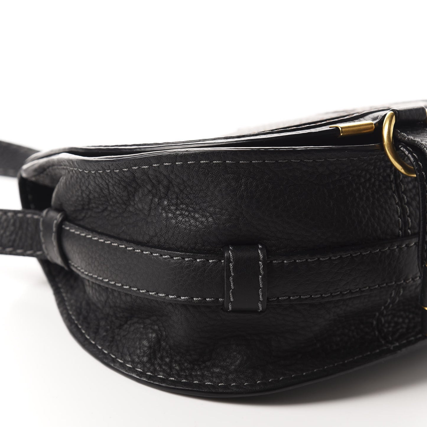 Calfskin Mini Marcie Round Crossbody Bag Black