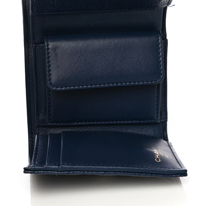 Chanel Caviar Quilted Compact Boy Wallet Blue 5 of 12