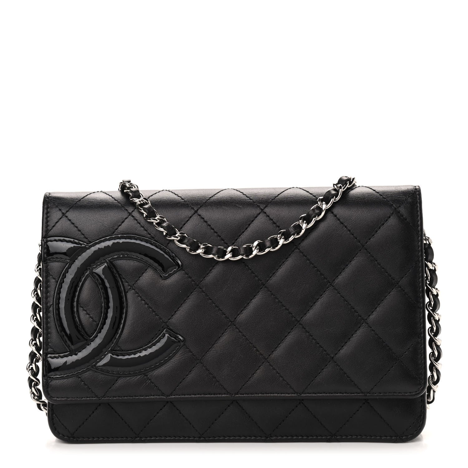 Chanel Calfskin Quilted Cambon Wallet On Chain WOC Black 1 of 11