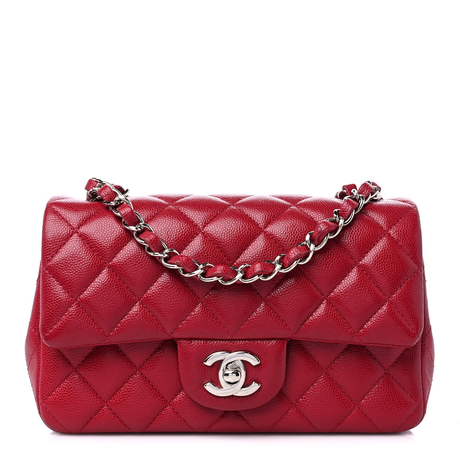 Chanel Caviar Quilted Mini Rectangular Flap Red 1 of 10
