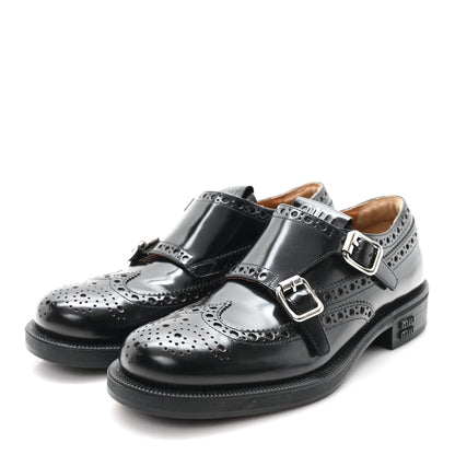 Miu Miu X CHURCH'S Shiny Calfskin Double Monk Loafer 36.5 Black 4 of 10