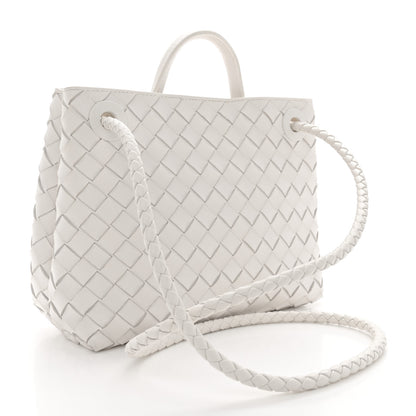Bottega Veneta Nappa Intrecciato Small Andiamo Shoulder Bag White 3 of 12