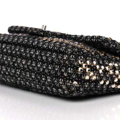 Chanel Crystal Tweed Quilted Medium Single Flap Black 9 of 10