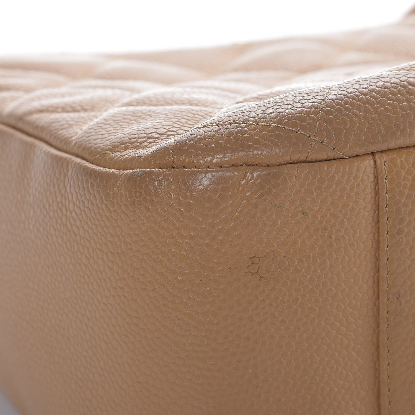 Caviar Quilted Hobo Beige