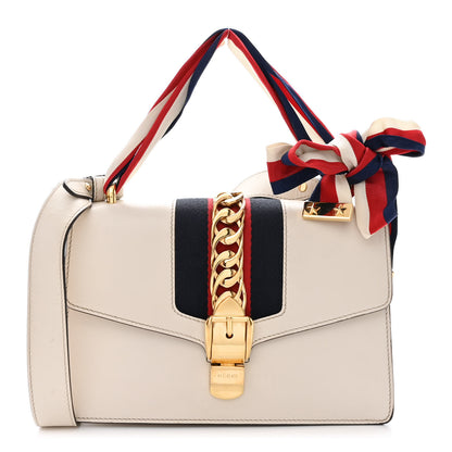 Gucci Calfskin Small Sylvie Shoulder Bag Off White 1 of 15