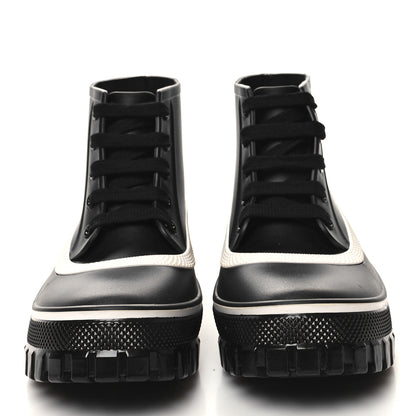 Givenchy Rubber Lug Sole Lace Up Ankle Boots 40 Black White 2 of 8