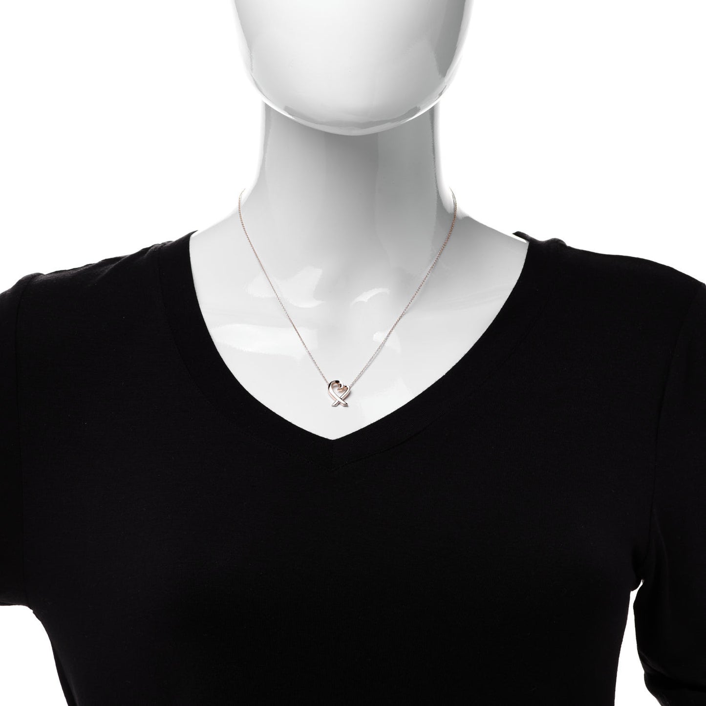 18K Rose Gold Small Paloma Picasso Loving Heart Pendant Necklace