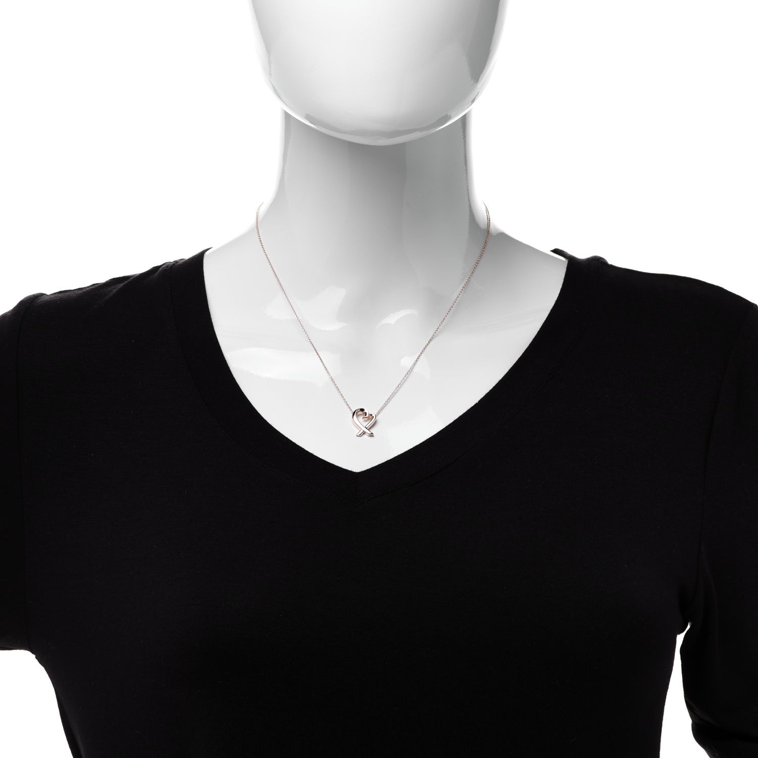 Tiffany 18K Rose Gold Small Paloma Picasso Loving Heart Pendant Necklace 2 of 6