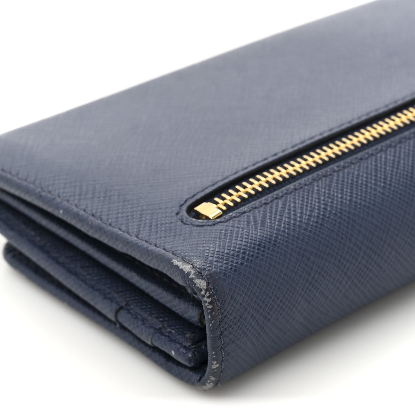 Saffiano Metal Continental Flap Travel Wallet Bluette