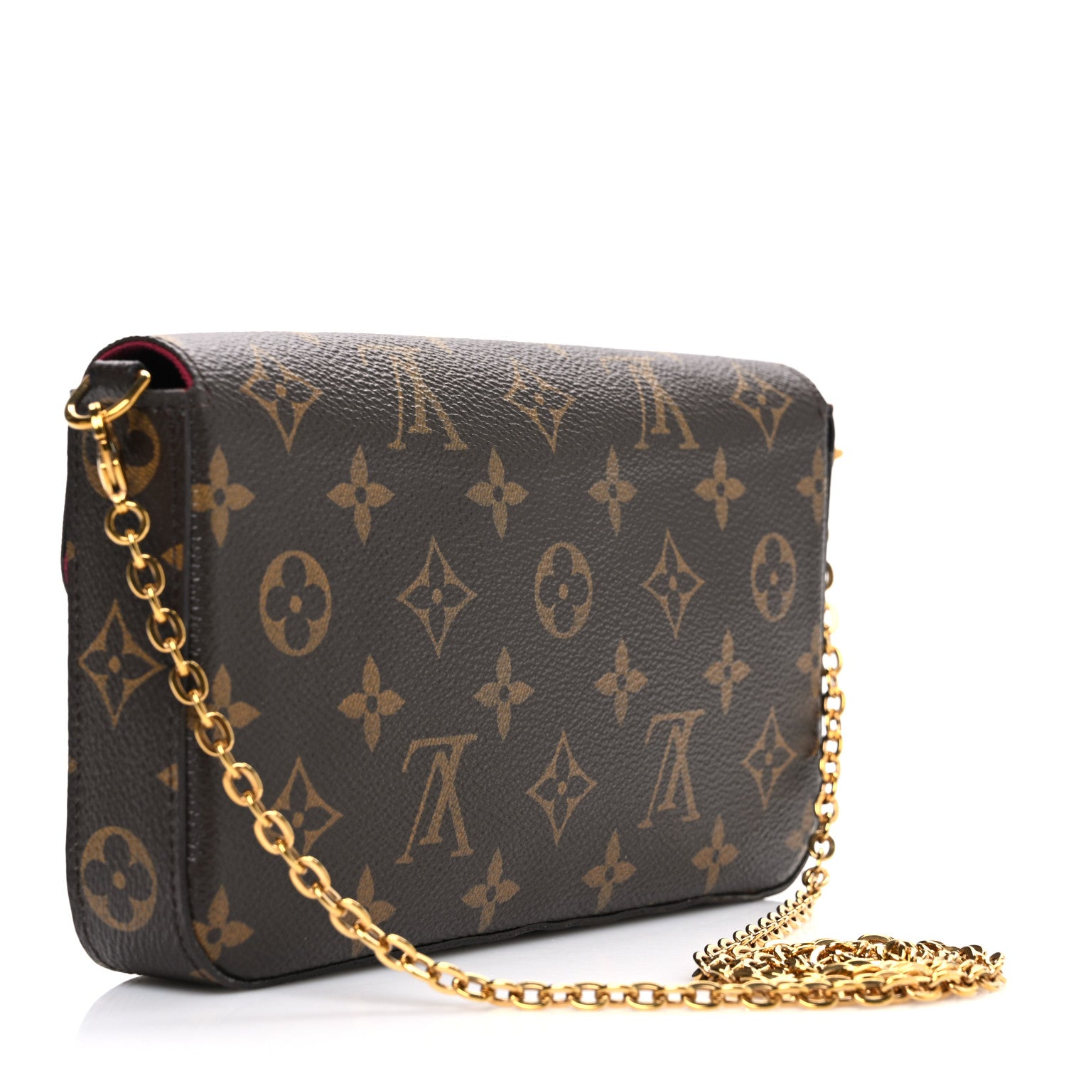 Louis Vuitton Monogram Pochette Felicie Chain Wallet Fuchsia 3 of 10