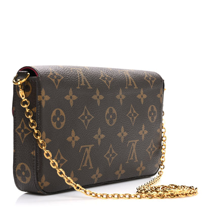 Louis Vuitton Monogram Pochette Felicie Chain Wallet Fuchsia 3 of 10
