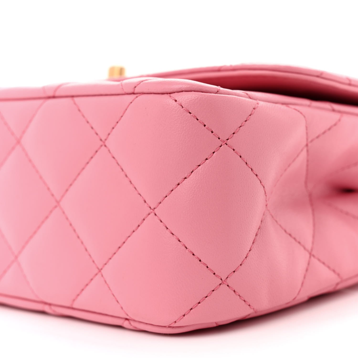 Chanel Lambskin Metal Quilted Twist Top Handle Flap With Chain Light Pink 10 of 15